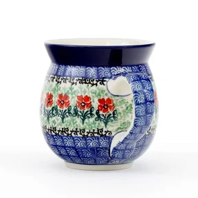 Kubek ceramiczny 073<br> 1916X Czerwone kwiatuszki